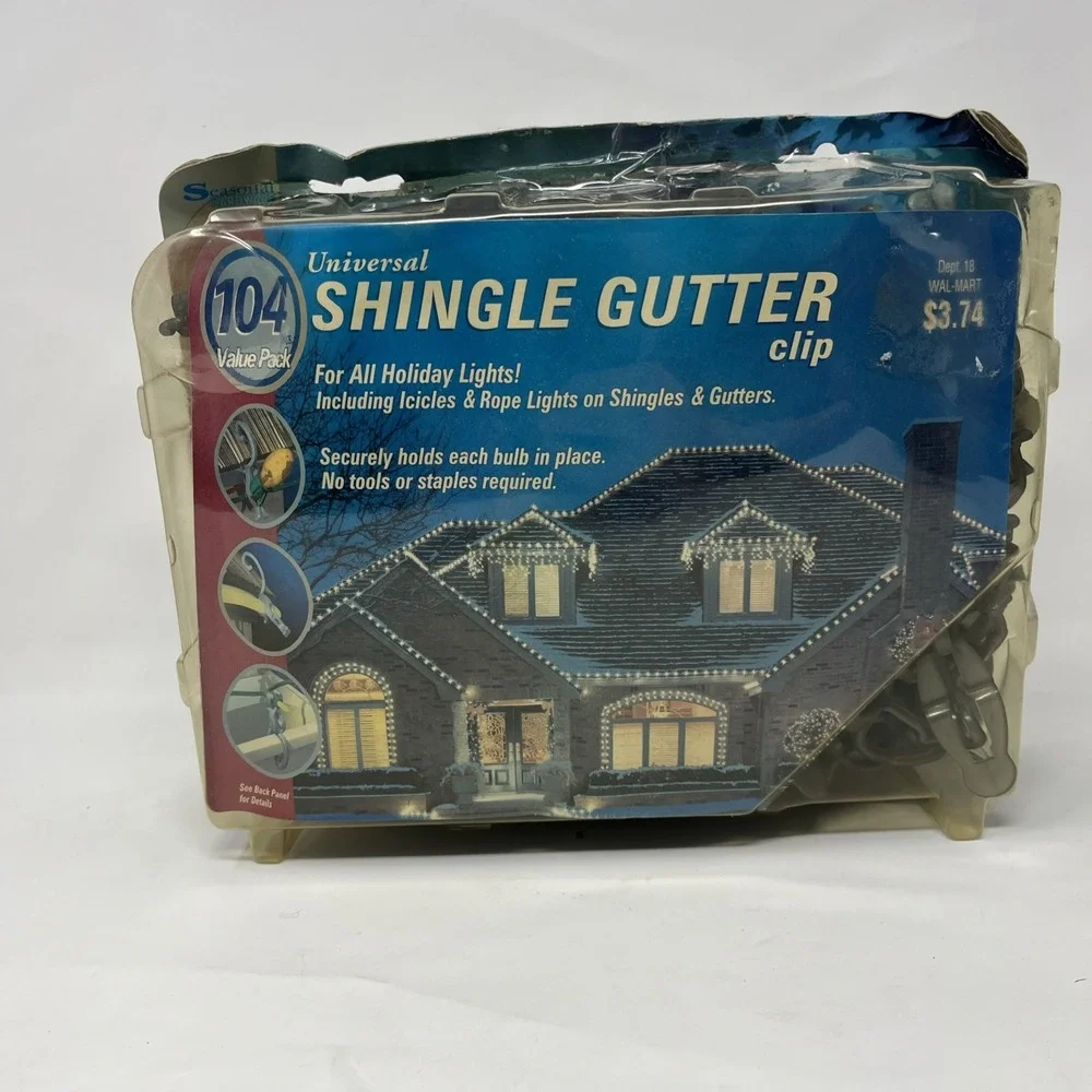 Universal Shingle Gutter Clips Hooks 104 Pack Sealed